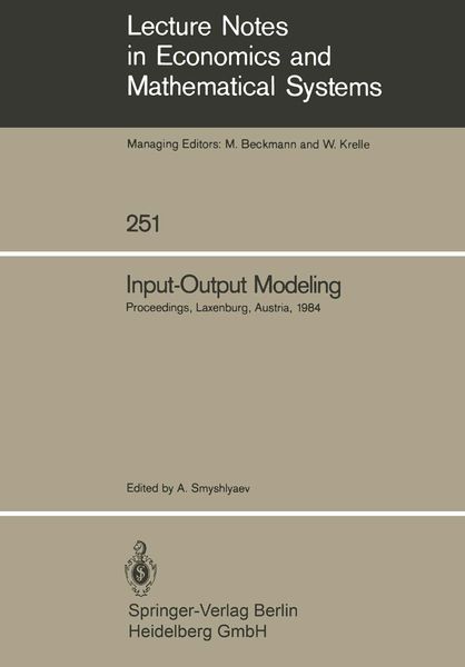 Produktbild: Input-Output Modeling