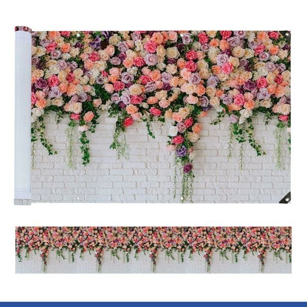 Produktbild: Balkon-Sichtschutz Mod. Rosen, 5 m, UV- und witterungsbest&auml;ndig
