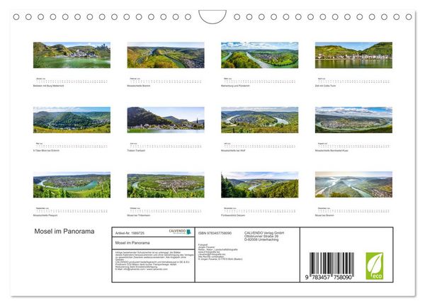 Produktbild: Mosel im Panorama (Wandkalender 2026 DIN A4 quer), CALVENDO Monatskalender