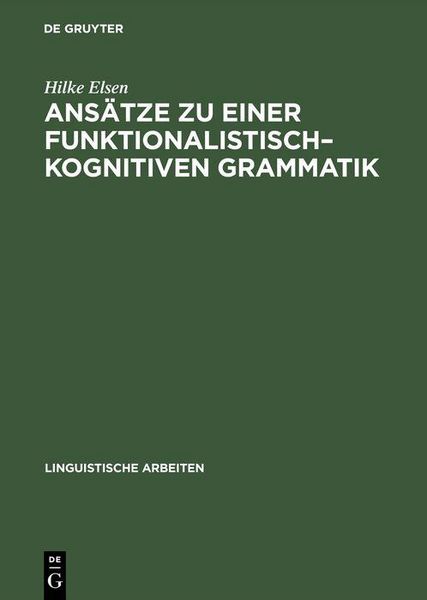 Produktbild: Ans&auml;tze zu einer funktionalistisch-kognitiven Grammatik