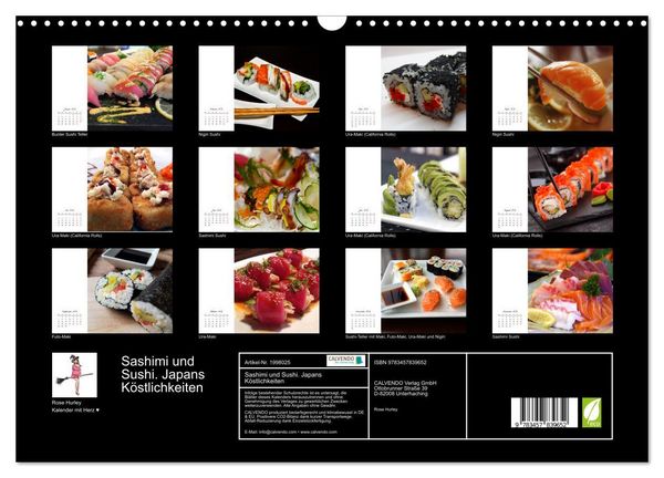 Produktbild: Sashimi und Sushi. Japans K&ouml;stlichkeiten (Wandkalender 2026 DIN A3 quer), CALVENDO Monatskalender