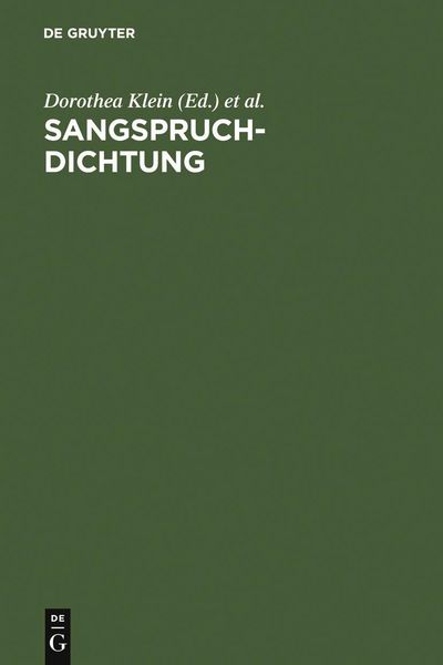Produktbild: Sangspruchdichtung