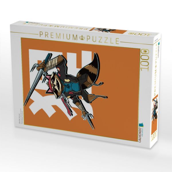 Produktbild: CALVENDO Puzzle Waschb&auml;r Samurai | 1000 Teile Lege-Gr&ouml;&szlig;e 64x48cm Foto-Puzzle f&uuml;r gl&uuml;ckliche Stunden