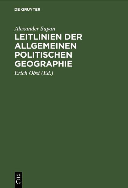 Produktbild: Leitlinien der allgemeinen politischen Geographie