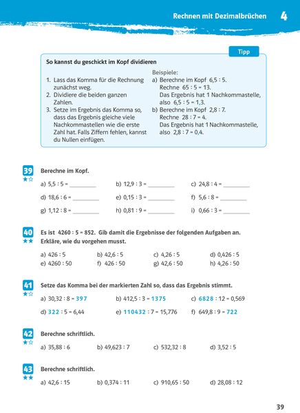 Produktbild: Klett 10-Minuten-Training Mathematik Rechnen mit Dezimalbr&uuml;chen 6. Klasse