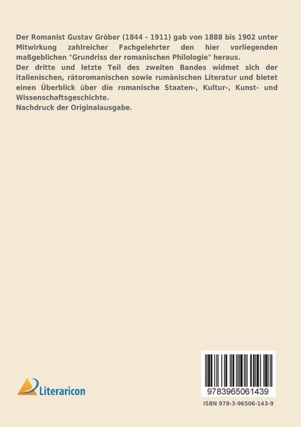 Produktbild: Grundriss der romanischen Philologie