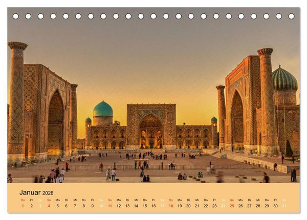 Produktbild: Uzbekistan - m&auml;rchenhafte Seidenstra&szlig;e (Tischkalender 2026 DIN A5 quer), CALVENDO Monatskalender