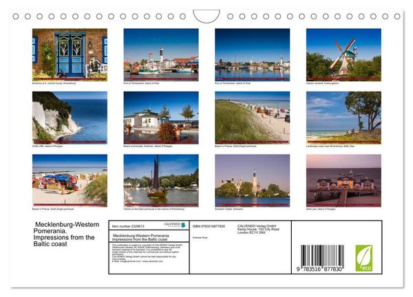 Produktbild: Mecklenburg-Western Pomerania. Impressions from the Baltic coast (Wall Calendar 2027 DIN A4 landscape), CALVENDO 12 Month Wall Calendar