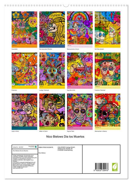 Produktbild: Nico Bielows Dia los Muertos (hochwertiger Premium Wandkalender 2026 DIN A2 hoch), Kunstdruck in Hochglanz