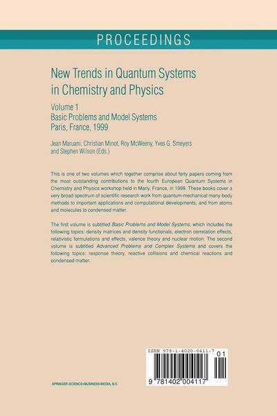 Produktbild: New Trends in Quantum Systems in Chemistry and Physics