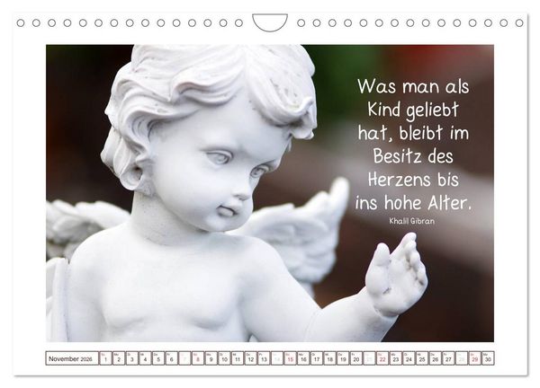 Produktbild: Engel-Kalender mit Zitaten (Wandkalender 2026 DIN A4 quer), CALVENDO Monatskalender