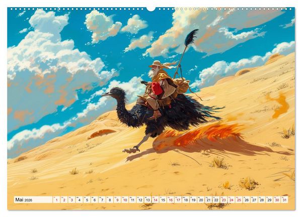 Produktbild: Begegnungen im Anime Zauberland (hochwertiger Premium Wandkalender 2026 DIN A2 quer), Kunstdruck in Hochglanz