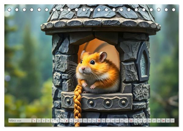 Produktbild: Es war einmal ein Hamster... M&auml;rchenhafte Abenteuer auf vier Pf&ouml;tchen (Tischkalender 2026 DIN A5 quer), CALVENDO Monatskalender