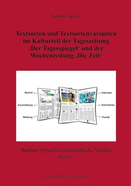Produktbild: Textsorten und Textsortenvarianten im Kulturteil der Tageszeitung &sbquo;Der Tagesspiegel&lsquo; und der Wochenzeitung &sbquo;Die Zeit&lsquo;