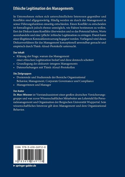 Produktbild: Ethische Legitimation des Managements