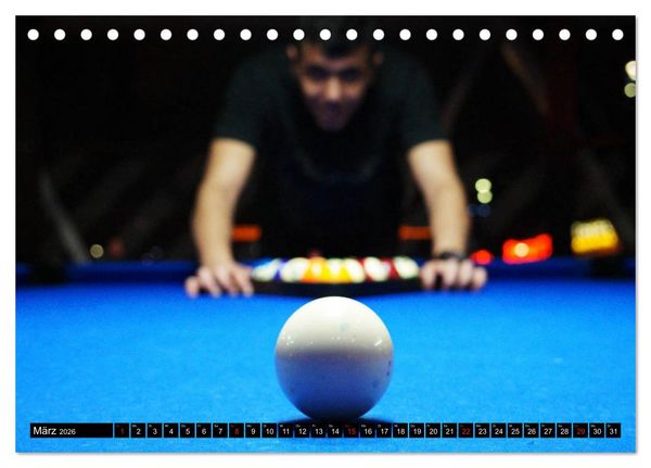 Produktbild: Billard. Konzentration - Sport - Spannung (Tischkalender 2026 DIN A5 quer), CALVENDO Monatskalender