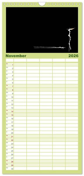 Produktbild: Familienplaner 2026 - Minimalistisch mit 5 Spalten (Wandkalender, 21 x 45 cm) CALVENDO