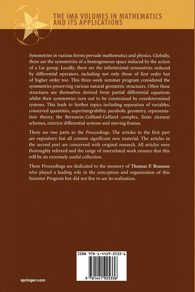 Produktbild: Symmetries and Overdetermined Systems of Partial Differential Equations