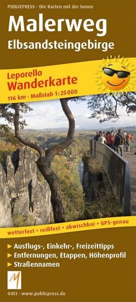 Produktbild: Malerweg Elbsandsteingebirge 1:25 000