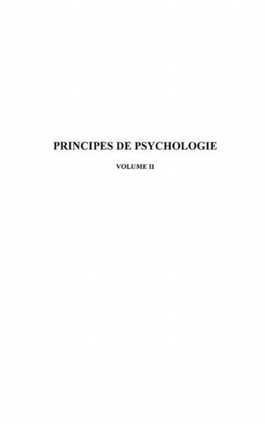 Produktbild: Principes de psychologie-volume 2