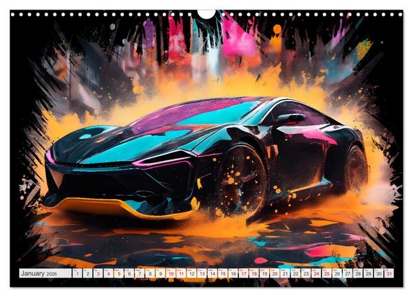 Produktbild: COOL SPORTSCARS Breathtaking AI-generated speedsters (Wall Calendar 2026 DIN A3 landscape), CALVENDO 12 Month Wall Calendar