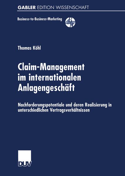 Produktbild: Claim-Management im internationalen Anlagengesch&auml;ft