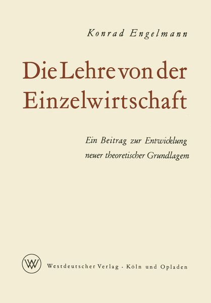 Produktbild: Die Lehre von der Einzelwirtschaft