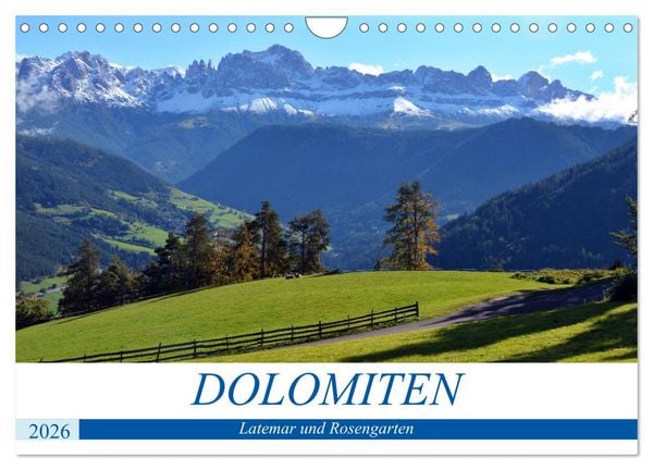 Produktbild: Dolomiten - Latemar und Rosengarten (Wandkalender 2026 DIN A4 quer), CALVENDO Monatskalender
