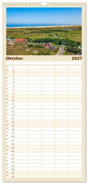 Produktbild: Familienplaner 2027 - NORDERNEY - Meine Liebe zur Nordseeinsel mit 5 Spalten (Wandkalender, 21 x 45 cm) CALVENDO