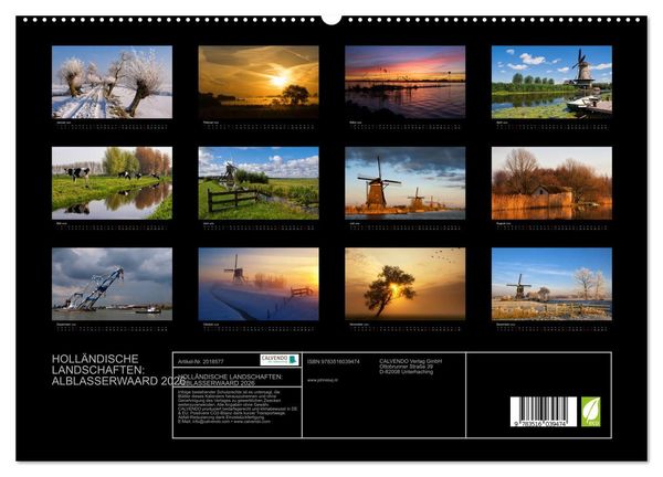 Produktbild: HOLL&Auml;NDISCHE LANDSCHAFTEN: ALBLASSERWAARD 2026 (hochwertiger Premium Wandkalender 2026 DIN A2 quer), Kunstdruck in Hochglanz