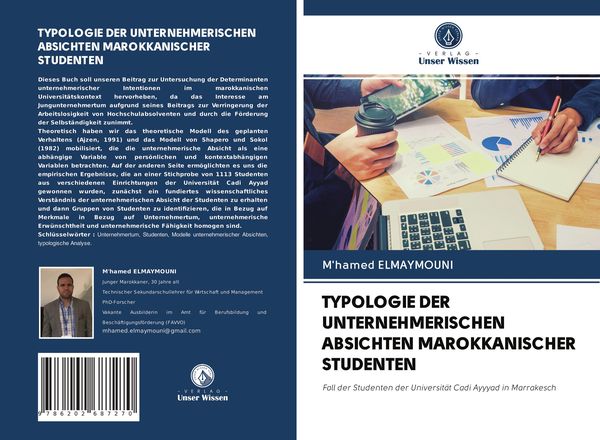 Produktbild: Typologie der Unternehmerischen Absichten Marokkanischer Studenten