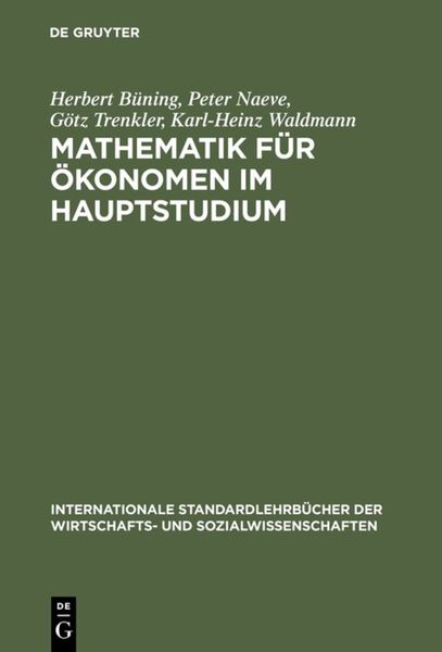Produktbild: Mathematik f&uuml;r &Ouml;konomen im Hauptstudium