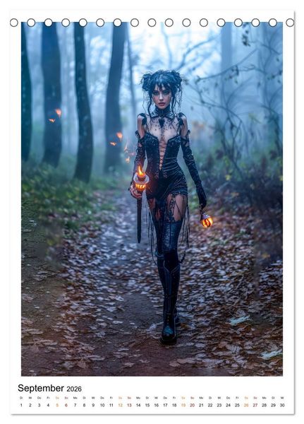 Produktbild: Gothic coole Momente (Tischkalender 2026 DIN A5 hoch), CALVENDO Monatskalender