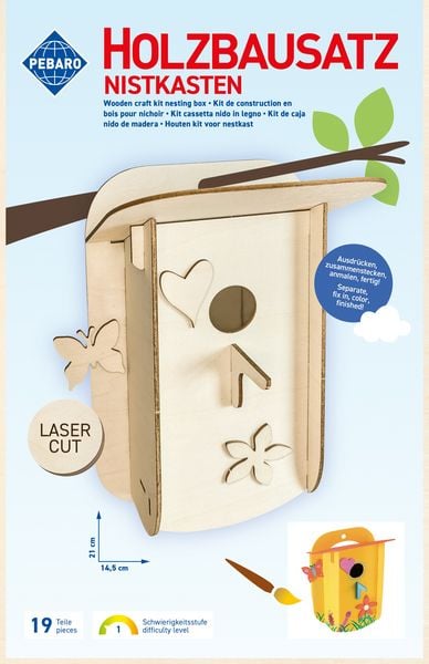 Produktbild: PEBARO 878L - Holzbausatz Nistkasten, Laser cut Bastelset