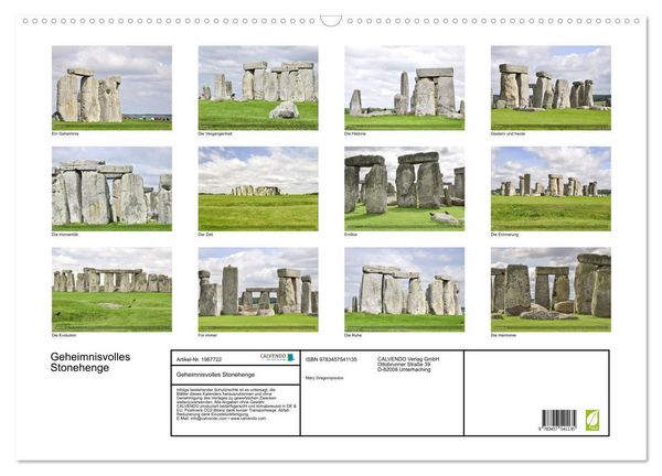Produktbild: Geheimnisvolles Stonehenge (Wandkalender 2026 DIN A2 quer), CALVENDO Monatskalender