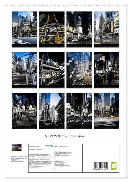 Produktbild: NEW YORK &ndash; street view (hochwertiger Premium Wandkalender 2026 DIN A2 hoch), Kunstdruck in Hochglanz