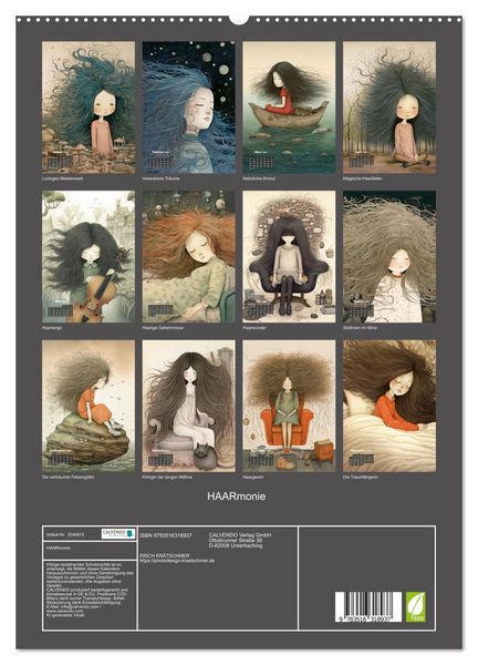Produktbild: HAARmonie (hochwertiger Premium Wandkalender 2026 DIN A2 hoch), Kunstdruck in Hochglanz