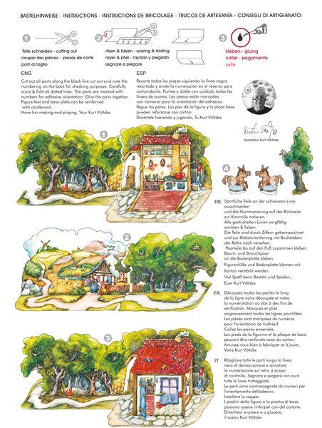 Produktbild: Die Bremer Stadtmusikanten basteln Bastelbogen Ausschneidebogen