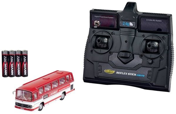 Carson RC Sport 504144 MB Bus O 302 AEG 1:87 RC Modellauto inkl. Akku, Ladegerät und Senderbatterien