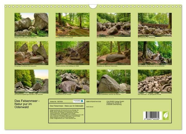 Produktbild: Das Felsenmeer - Natur pur im Odenwald (Wandkalender 2026 DIN A3 quer), CALVENDO Monatskalender