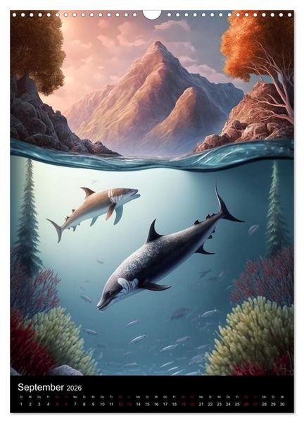 Produktbild: Die Sch&ouml;nheit unter und &uuml;ber Wasser (Wandkalender 2026 DIN A3 hoch), CALVENDO Monatskalender