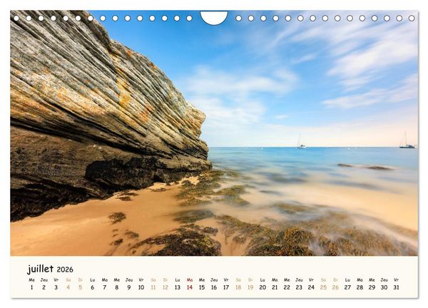 Produktbild: Rochers et mer (Calendrier mural 2026 DIN A4 vertical), CALVENDO calendrier mensuel