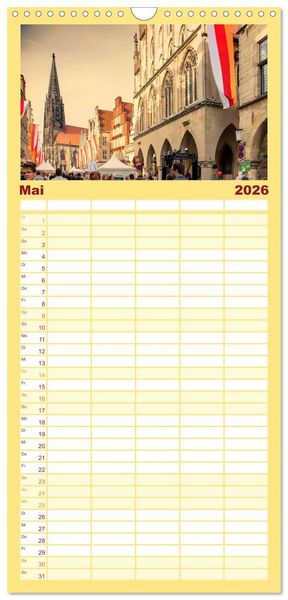 Produktbild: Familienplaner 2026 - Abenteuer M&uuml;nster - Echt jovel! mit 5 Spalten (Wandkalender, 21 x 45 cm) CALVENDO