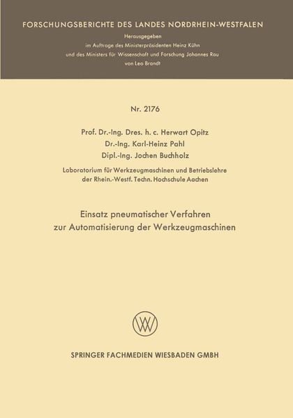 Produktbild: Einsatz pneumatischer Verfahren zur Automatisierung der Werkzeugmaschinen
