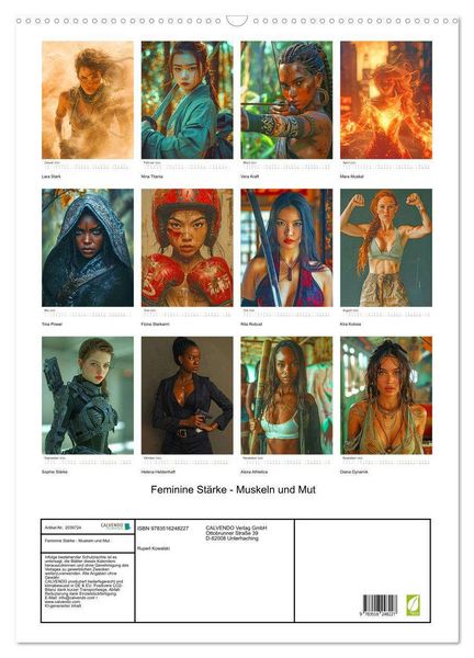 Produktbild: Feminine St&auml;rke - Muskeln und Mut (Wandkalender 2026 DIN A2 hoch), CALVENDO Monatskalender
