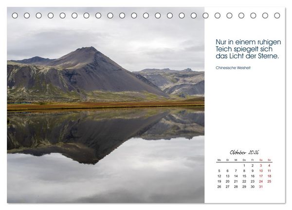 Produktbild: Insel der Elemente &ndash; Island in Bildern und Gedanken (Tischkalender 2026 DIN A5 quer), CALVENDO Monatskalender