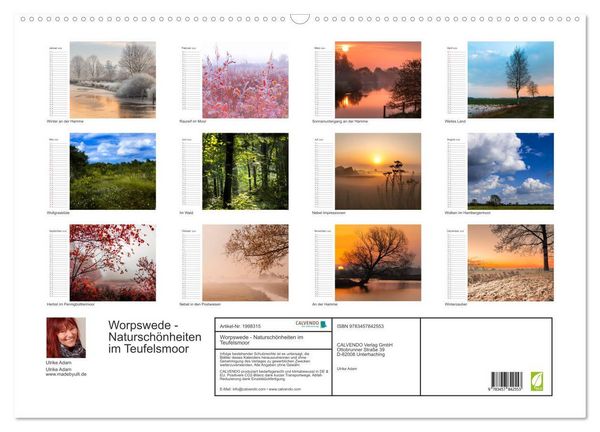 Produktbild: Worpswede - Natursch&ouml;nheiten im Teufelsmoor (Wandkalender 2026 DIN A2 quer), CALVENDO Monatskalender
