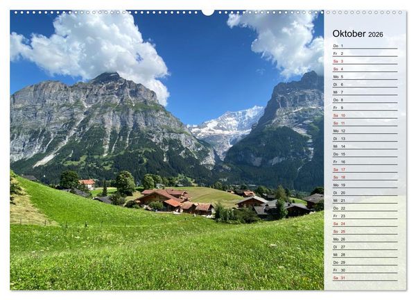 Produktbild: Alpenauszeit - Schweizer Bergsommermomente f&uuml;r die Seele (hochwertiger Premium Wandkalender 2026 DIN A2 quer), Kunstdruck in Hochglanz