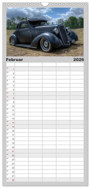 Produktbild: Familienplaner 2026 - Au&szlig;ergew&ouml;hnliche Autos - Hot Rods mit 5 Spalten (Wandkalender, 21 x 45 cm) CALVENDO