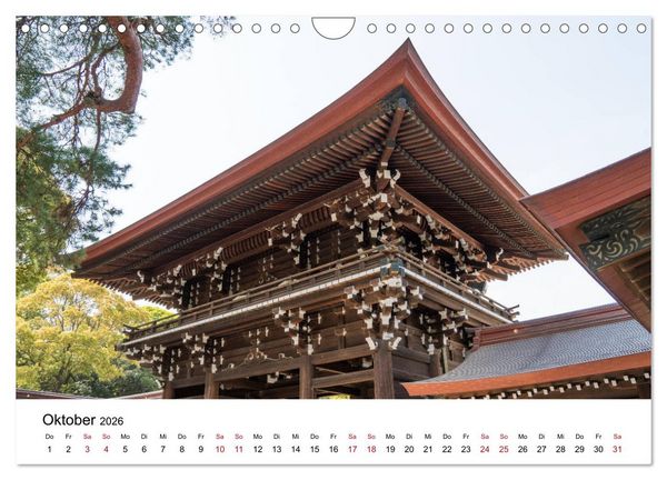 Produktbild: Tokio Kalender mit historischen Tempeln und Schreinen (Wandkalender 2026 DIN A4 quer), CALVENDO Monatskalender